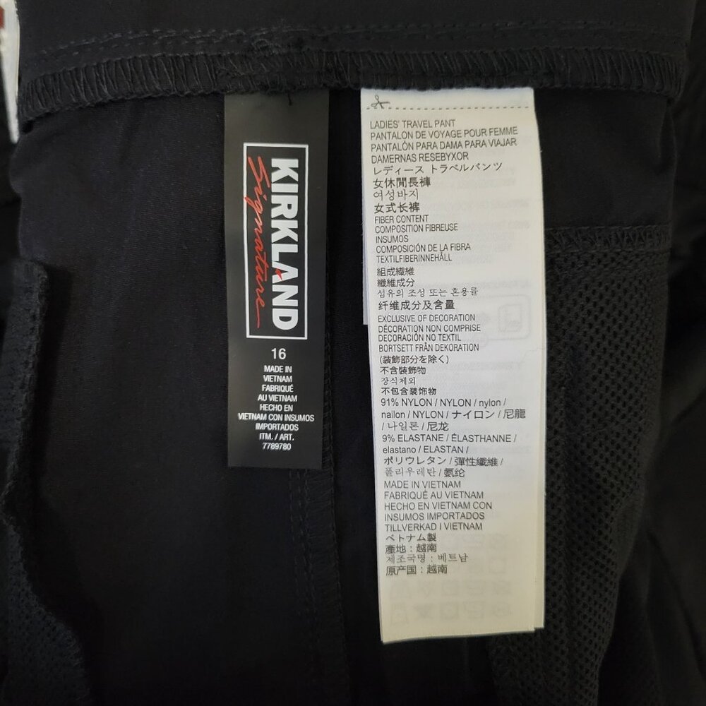 Kirkland Signature Womens Black Dress Pants Size 16 Stretch Waistband With Pocke - Picture 8 of 8